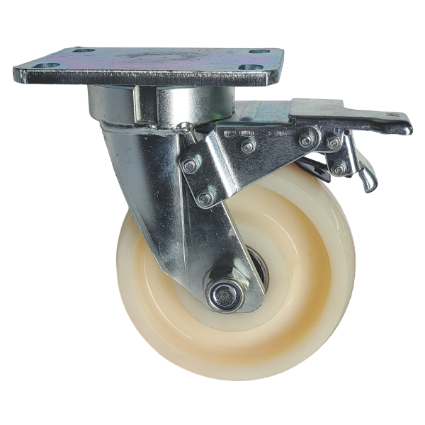 1000kg Rated Nylon Castor - 6" 150mm - Swivel Plate with Brake
