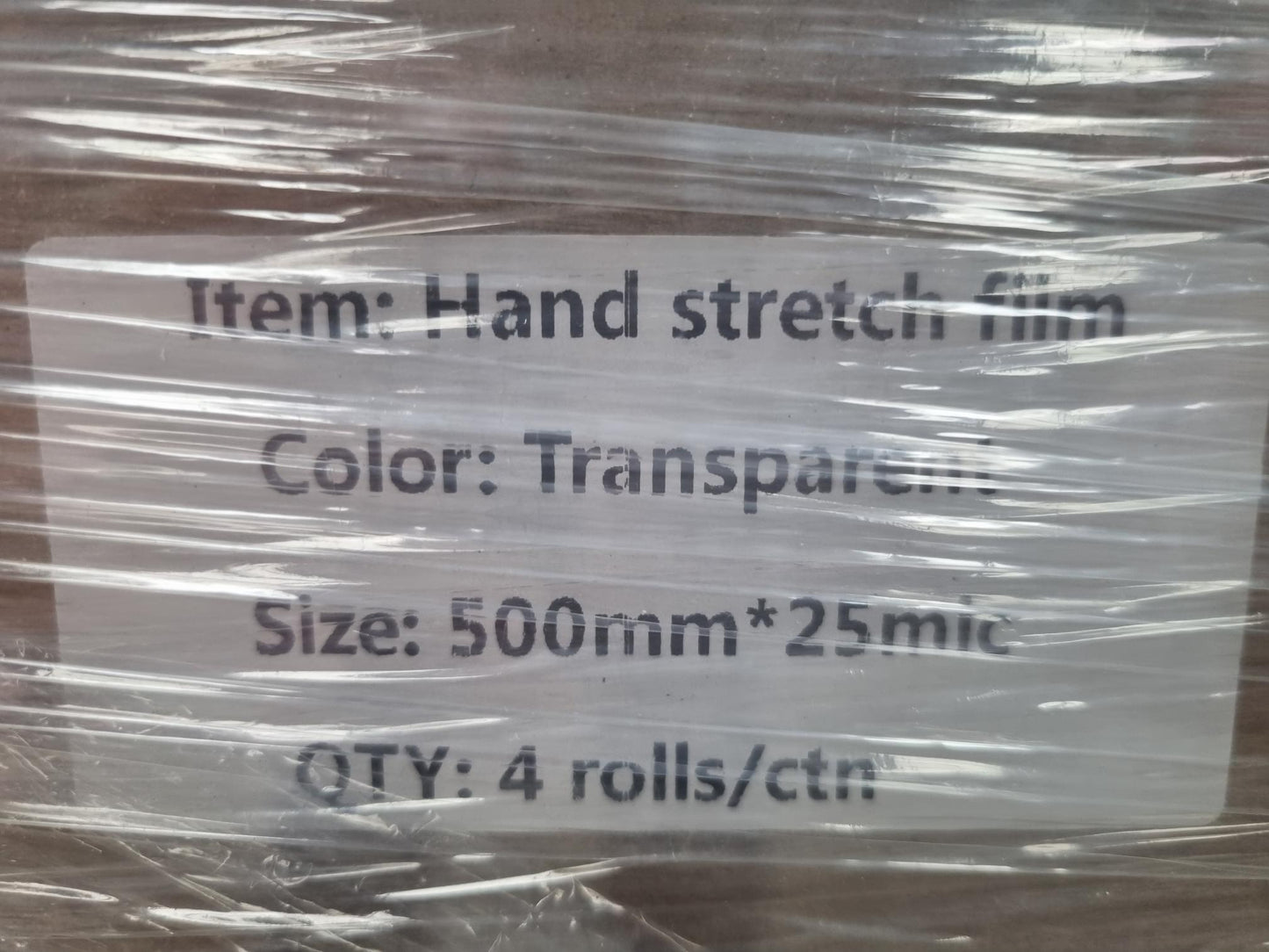 Hand Stretch Pallet Shrink Wrap 500mm 25UM 4 ROLLS/CTN