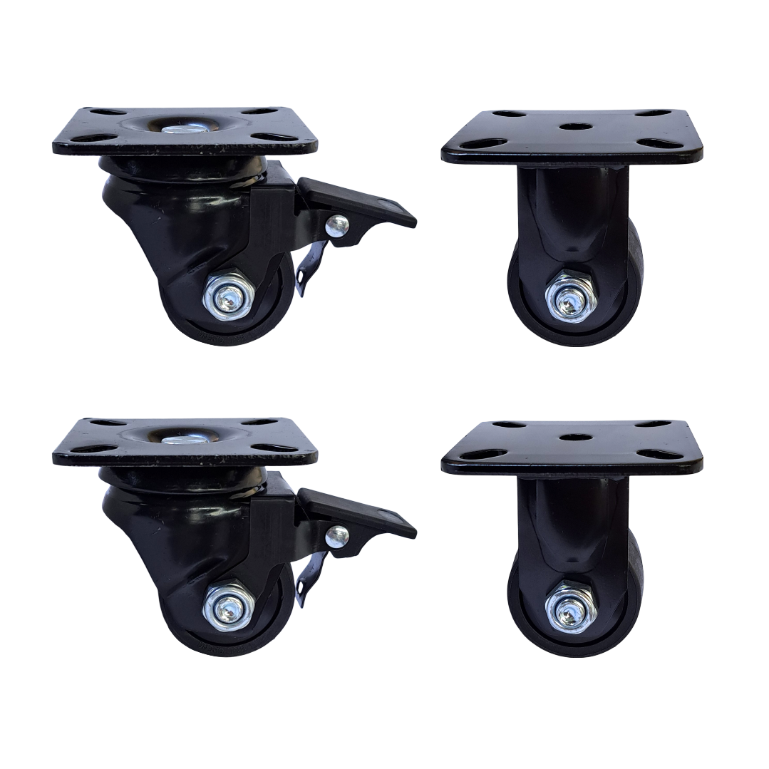 1200kg Rated 2" 50mm Low Profile Castors (Set of 4pcs)