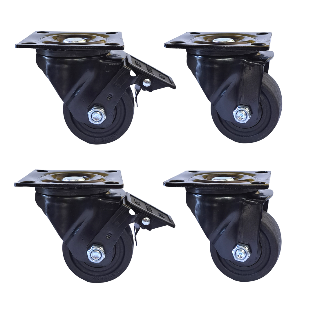 1200kg Rated 2" 50mm Swivel Low Profile Castors (Set of 4pcs)