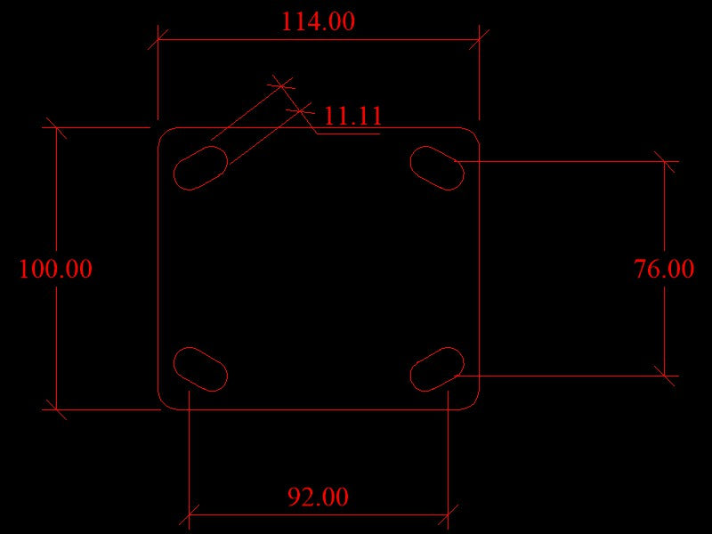 110mm x 114mm Castor Base Plate Set