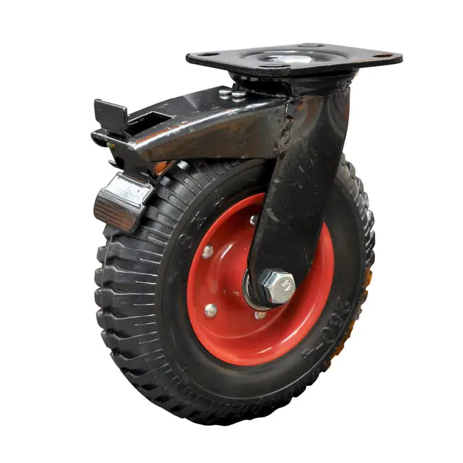 920kg Rated, 8" 206mm Swivel Castors with Solid Rubber Wheels (Set of 4pcs)