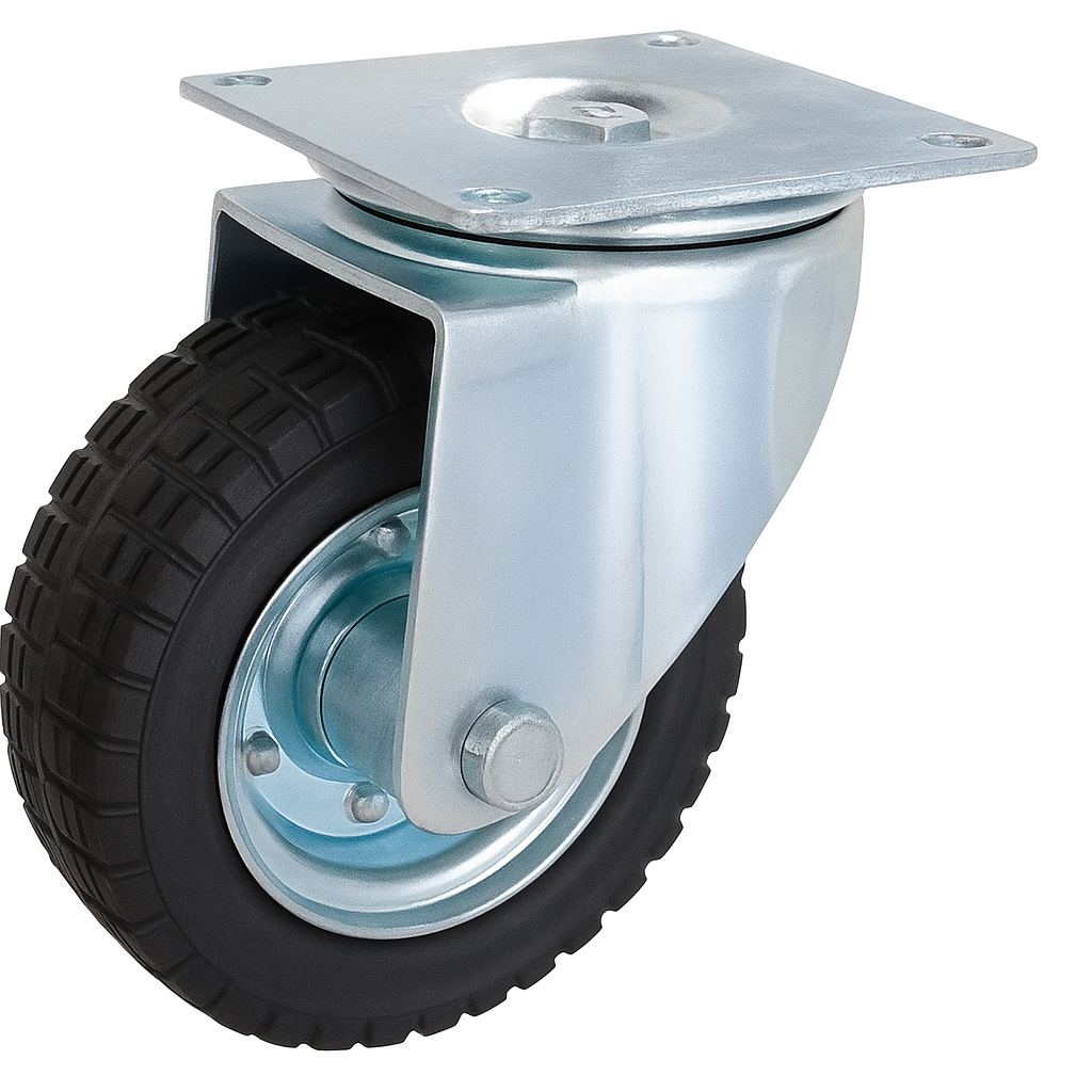 2400kg Rated, 8" 200mm Swivel Castors with Solid Rubber Wheels (Set of 4pcs)