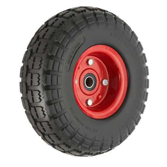 4.10/3.50x4 Flat Free Puncuture Proof Wheel - Offset Steel Rim - 12mm Bearings