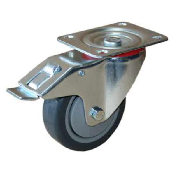 600kg Rated 4"/100mm Castors with Grey Rubber Wheel (Set of 4pcs)