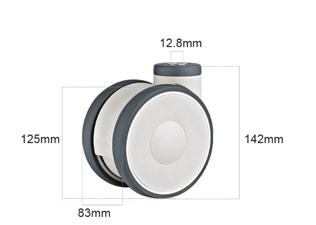 Linea 110kg Rated 5" 125mm Twin Wheel Medical Swivel Bolt Hole Castor