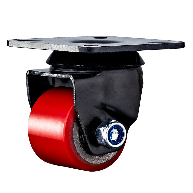 300kg Rated Low Profile Heavy Duty Urethane Castor - 50mm - Swivel