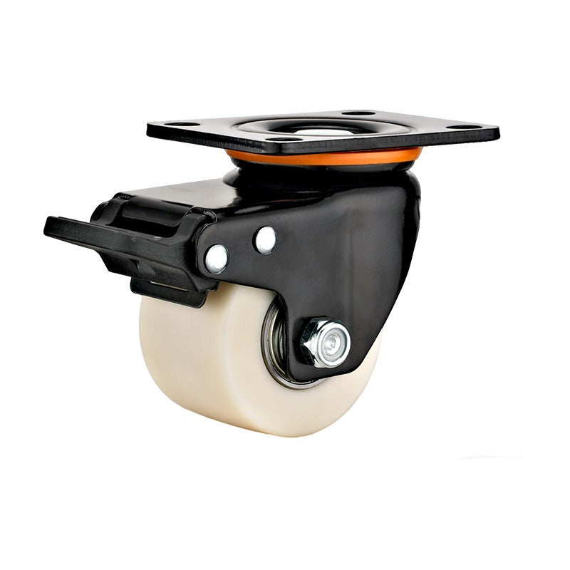 750kg Rated MC Nylon Low Profile Heavy Duty Castor - 75mm - Swivel Braked