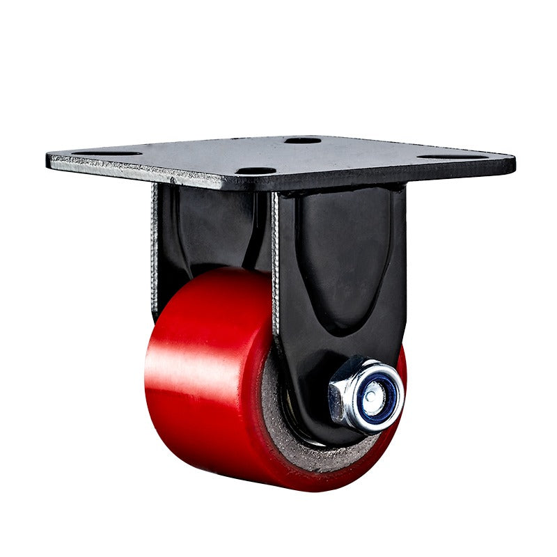 300kg Rated Low Profile Heavy Duty Urethane Castor - 50mm - Fixed