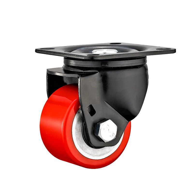 600kg Rated Heavy Duty Low Profile Urethane Castor - 75mm - Swivel