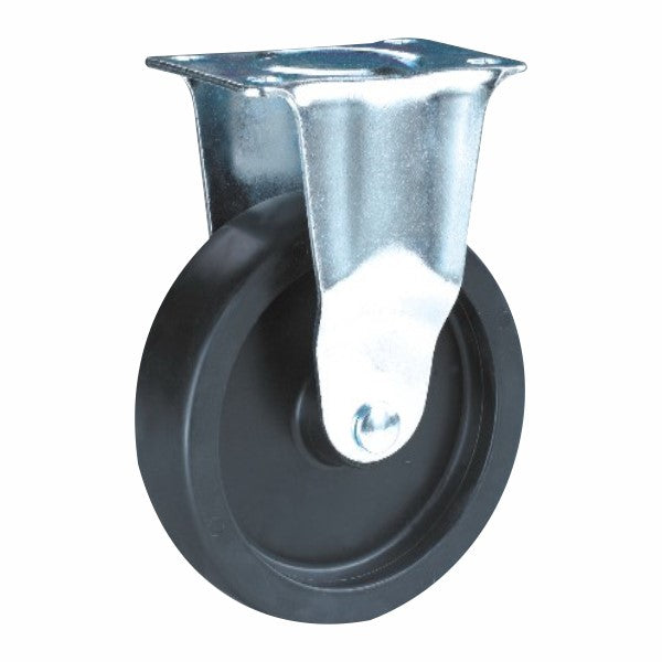 100kg Rated Nylon Castor - 4" 100mm - Fixed Plate