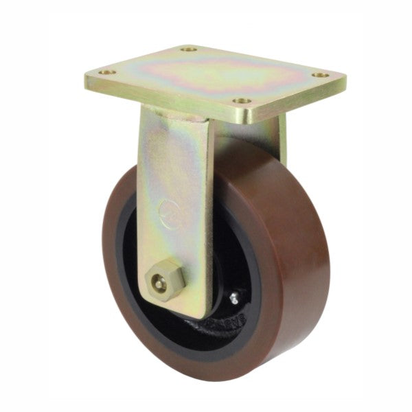 1800kg Rated Urethane Castor - 10" 250mm - Fixed Plate