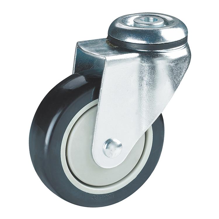 100kg Rated Urethane Castor - 3" 75mm - Swivel Bolt Hole