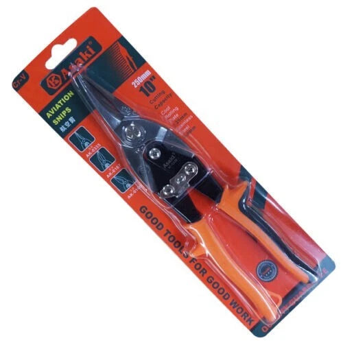 Aviation snips in packaging with brand logo