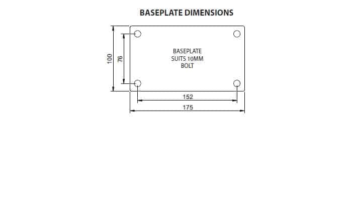 2000kg Rated Waste Bin Castor Set - 6" 150mm - Urethane