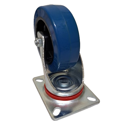 600kg Rated, 4"/100mm Castors with Elastic Rubber Wheel (Set of 4pcs)