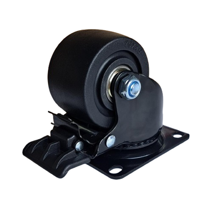 1200kg Rated 3" 75mm Swivel Brake Low Profile Castors (Set of 4pcs)