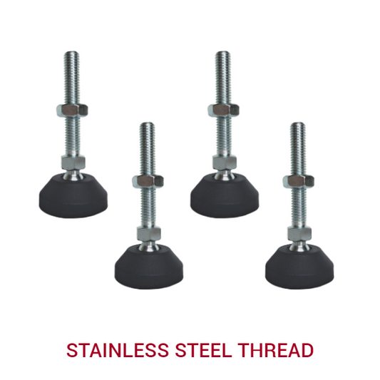 1400kg Rated Adjustable/Levelling Feet (STAINLESS) - 40mm Base, M10 Thread, 85mm Height (Set of 4)