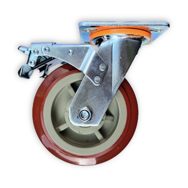 1800kg Rated 6"/150mm Heavy Duty Swivel Castors with PU wheel (Set of 4pcs)