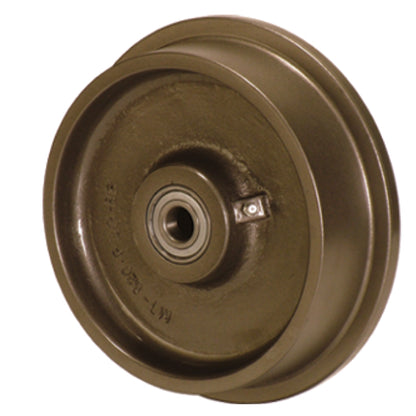1500kg 8"x2" 200mm Cast Iron Flanged Track Wheel - Ball Bearings