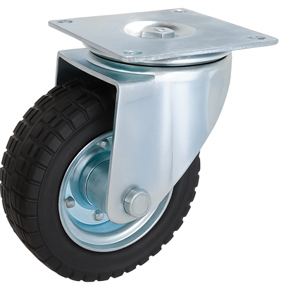 2400kg Rated, 8" 200mm Swivel Castors with Solid Rubber Wheels (Set of 4pcs)