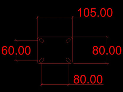 150kg Rated Red Urethane Castor - 100mm - Swivel