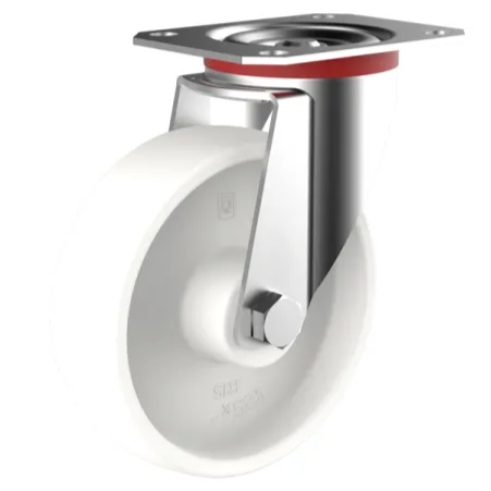 150kg Rated White Nylon Castor - 100mm - Swivel
