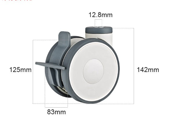 Linéa 110kg Rated 5" 125mm Twin Wheel Swivel Bolt Hole Castor with Brake