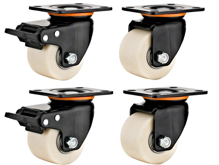 3000kg Rated 3" 75mm Swivel Low Profile Castors (Set of 4pcs)