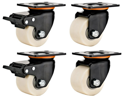 3000kg Rated 3" 75mm Swivel Low Profile Castors (Set of 4pcs)