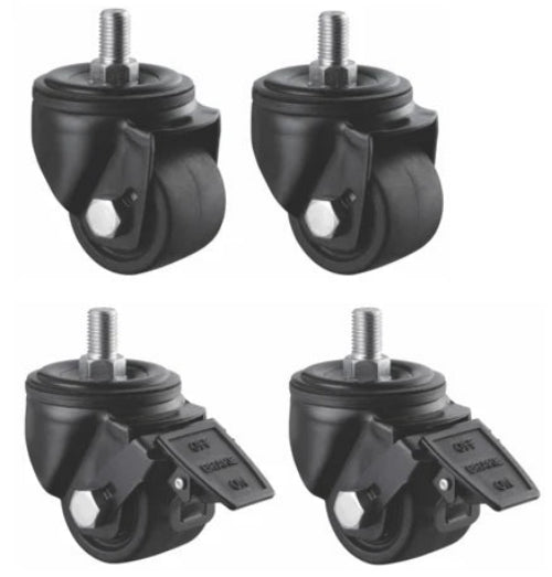 1200kg Rated 2" 50mm Swivel M16 Pintle Low Profile Castors (Set of 4pcs)