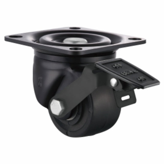 300kg Rated Low Profile Heavy Duty Castor - 50mm - Swivel With Brake