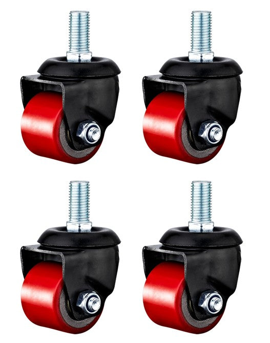 1200kg Rated 2" 50mm PU Swivel M16 Pintle Low Profile Castors (Set of 4pcs)