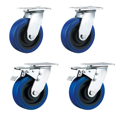 1000kg Rated, 4"/100mm Heavy Duty Swivel Castors with Rubber wheel (Set of 4pcs)