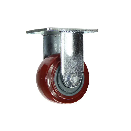 270kg Rated Urethane Castor - 4" 100mm - Fixed Plate