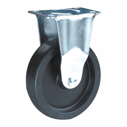80kg Rated Nylon Castor - 3" 75mm - Fixed Plate