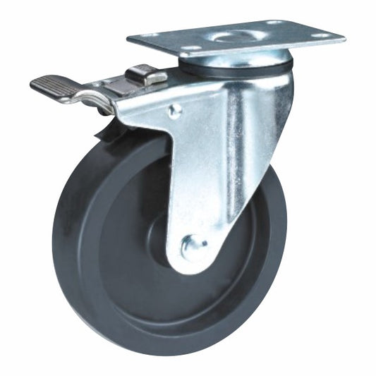 80kg Rated Nylon Castor - 3" 75mm - Swivel Plate with Brake