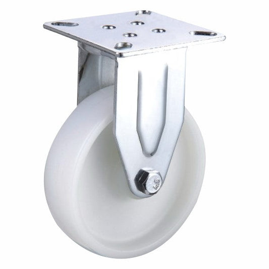 60kg Rated Nylon Castor - 3" 75mm - Fixed Plate