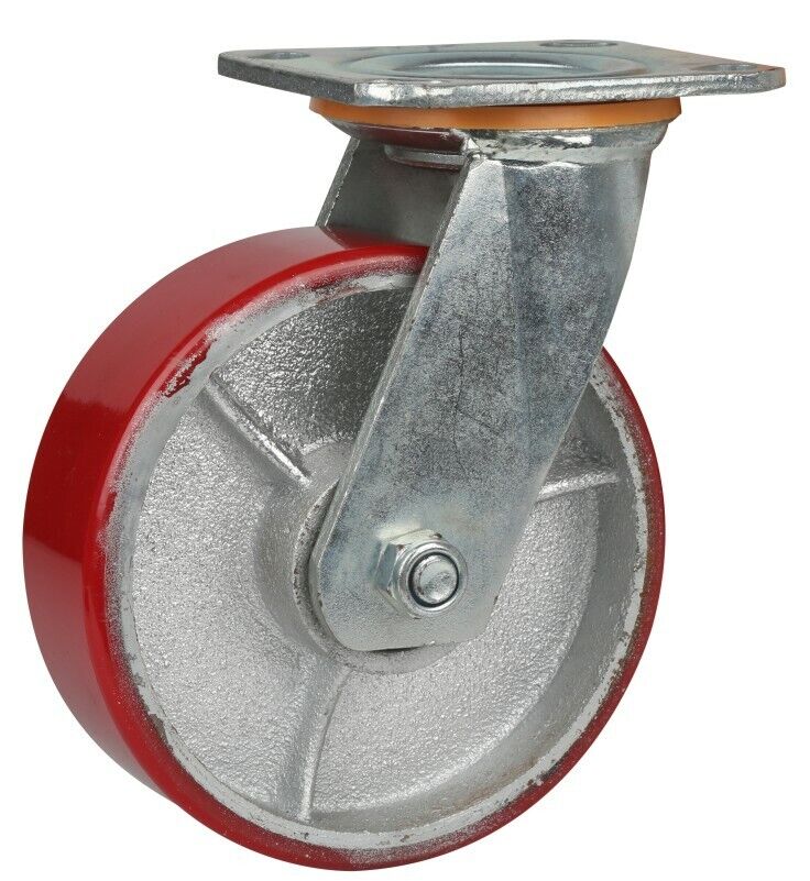 1800kg Rated, 6"/150mm Heavy Duty Swivel Castors with PU/CI wheel (Set of 4pcs)