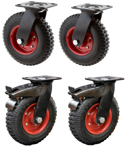 920kg Rated, 8" 206mm Swivel Castors with Solid Rubber Wheels (Set of 4pcs)