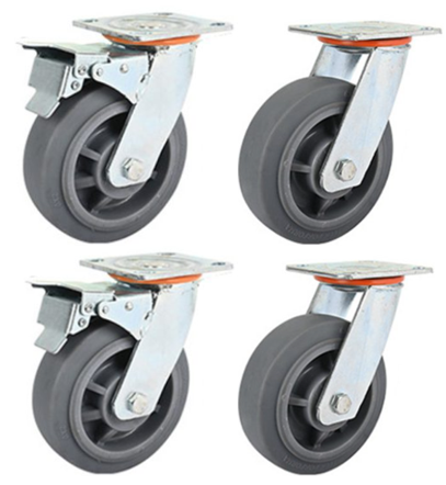 1200kg Rated 6"/150mm Heavy Duty Swivel Castors with Rubber Wheel (Set of 4pcs)