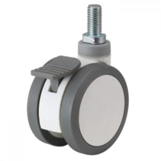 70kg Rated 3" 75mm Twin Wheel Swivel M12 Bolt Castor with Brake