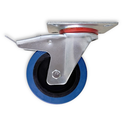 600kg Rated, 4"/100mm Castors with Elastic Rubber Wheel (Set of 4pcs)