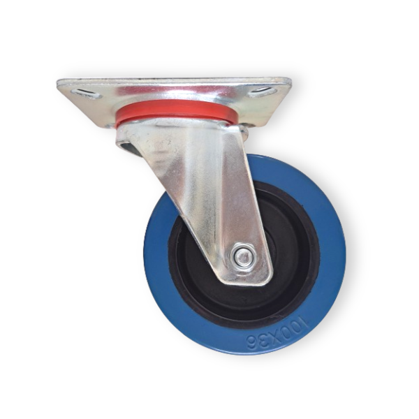 600kg Rated, 4"/100mm Castors with Elastic Rubber Wheel (Set of 4pcs)