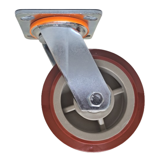 450kg Rated Urethane Castor - 6" 150mm - Swivel Plate