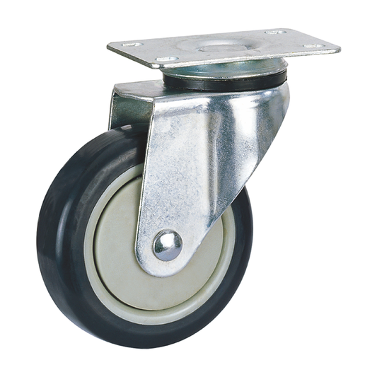 100kg Rated Urethane Castor - 3" 75mm - Swivel Plate
