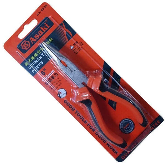 ASAKI - 6" Long Nose Pliers Electrical Quality Tools
