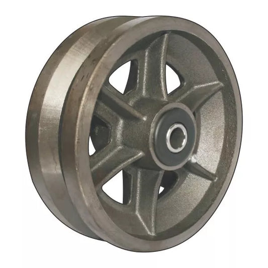 650kg 8"x2" 200mm Cast Iron V-Groove Roller - Roller Bearing