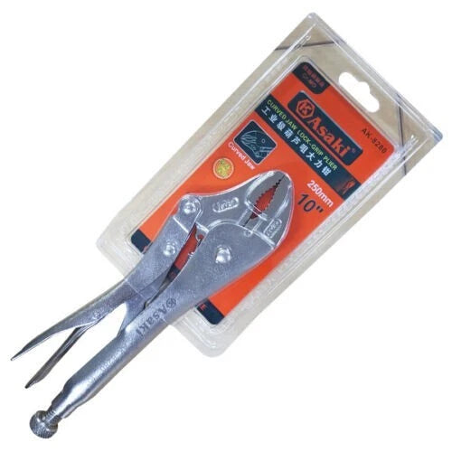 ASAKI Curved Jaw Lock-Grip Plier Clamp Anti-Rust Finish Vise-Grip 10" 250mm