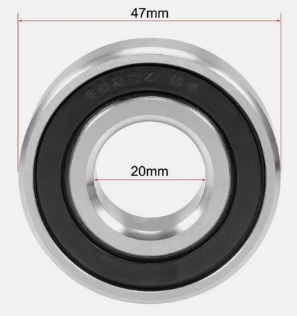 10pk 6204-2RS Mild Steel Sealed Bearings 20x47x14